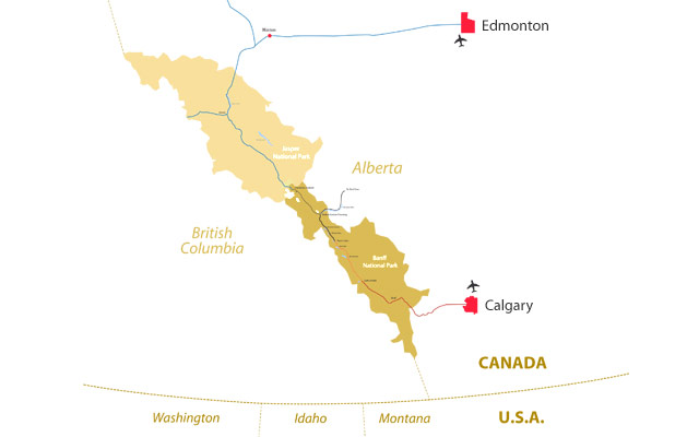 Icefields Parkway Map