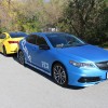 Acura TLX Full Wrap in Matte Blue and Yellow