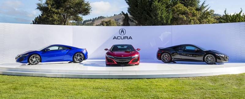 Acura NSX Valencia Red Pearl, Nouvelle Blue Pearl, Berlina Black
