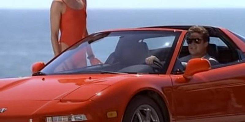 Red Acura NSX-T on Baywatch