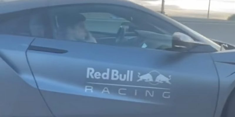 Max Verstappen in an Acura NSX after U.S. Grand Prix