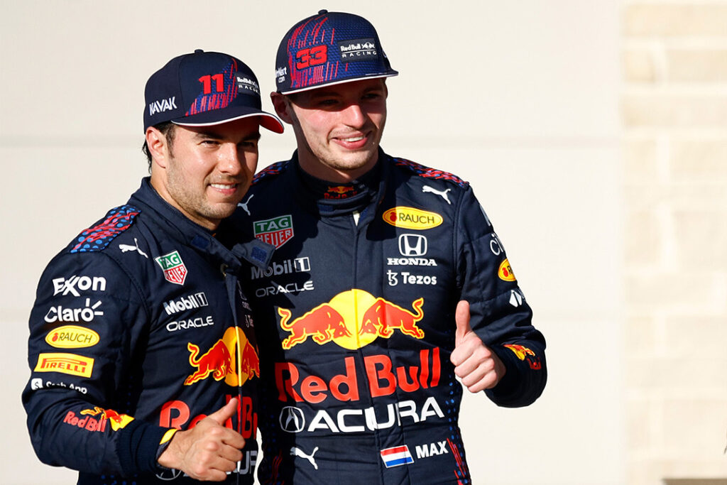 Red Bull Racing Sergio Perez and Max Verstappen