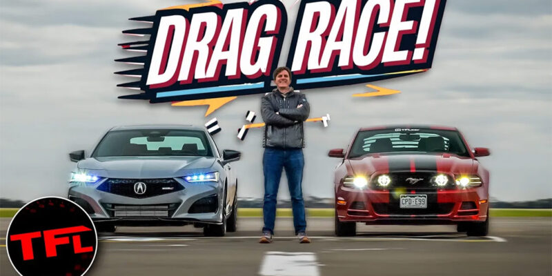 Acura TLX Type S vs Ford Mustang GT Drag Race & Roll Race!